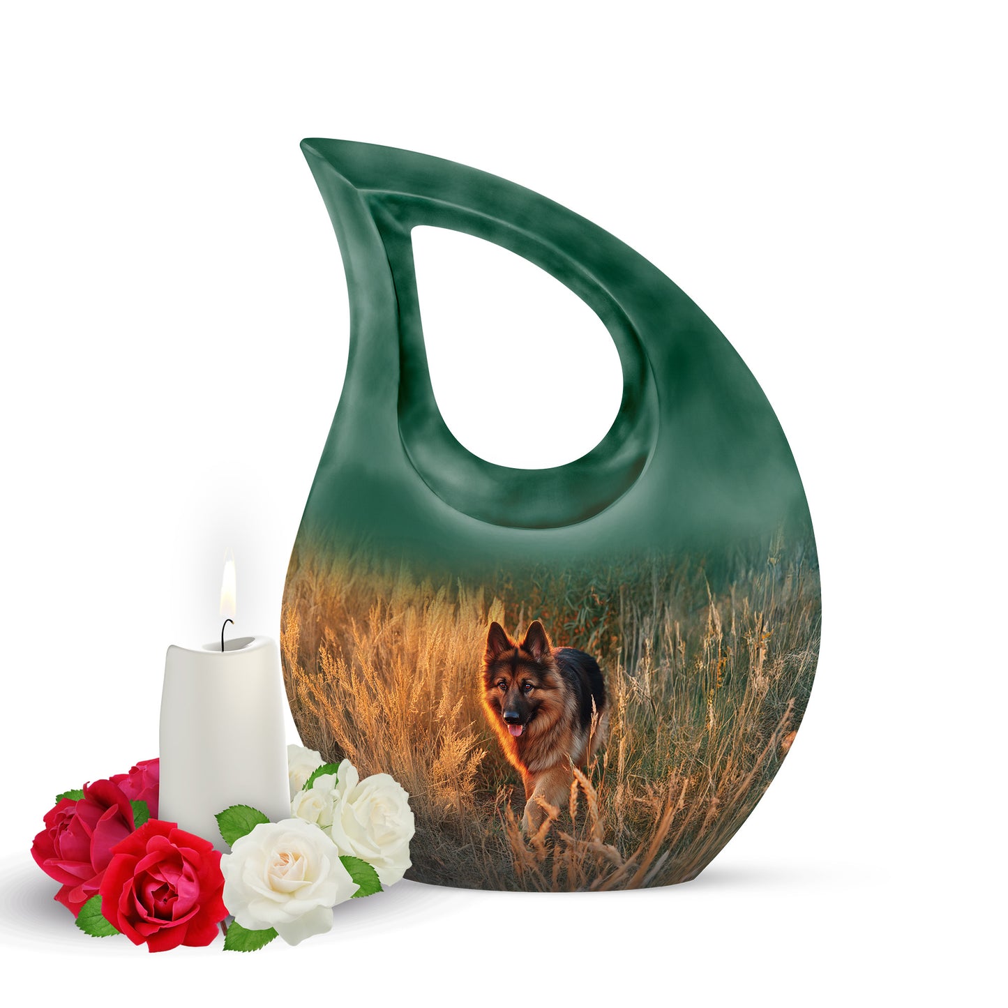 Personalized Dog Cremation Urns - Eminent Gold 10-inch, 200 cu in - Yatskia