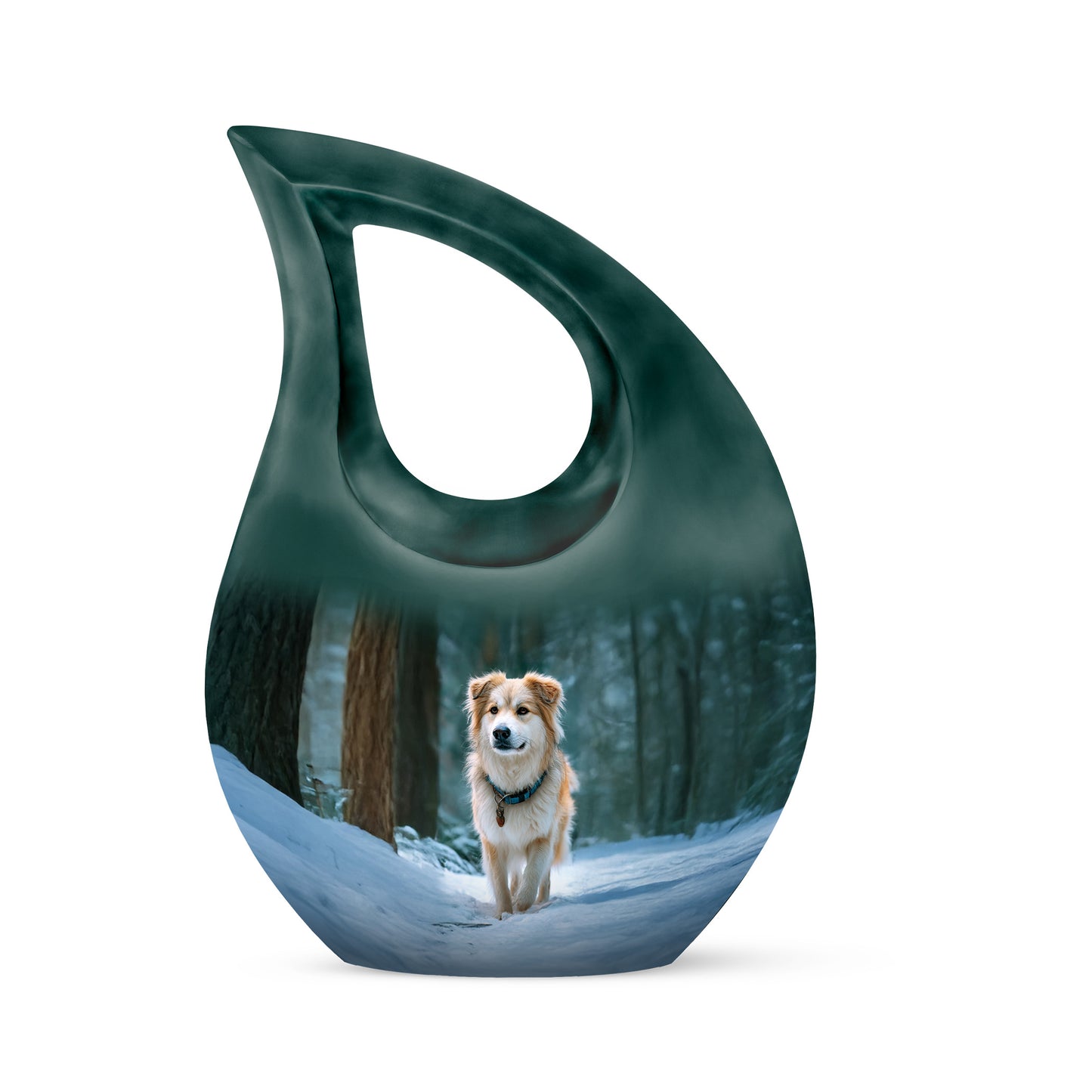 Personalized Teal Dog Cremation Urns for Ashes - Peaceful 10-inch - Yatskia