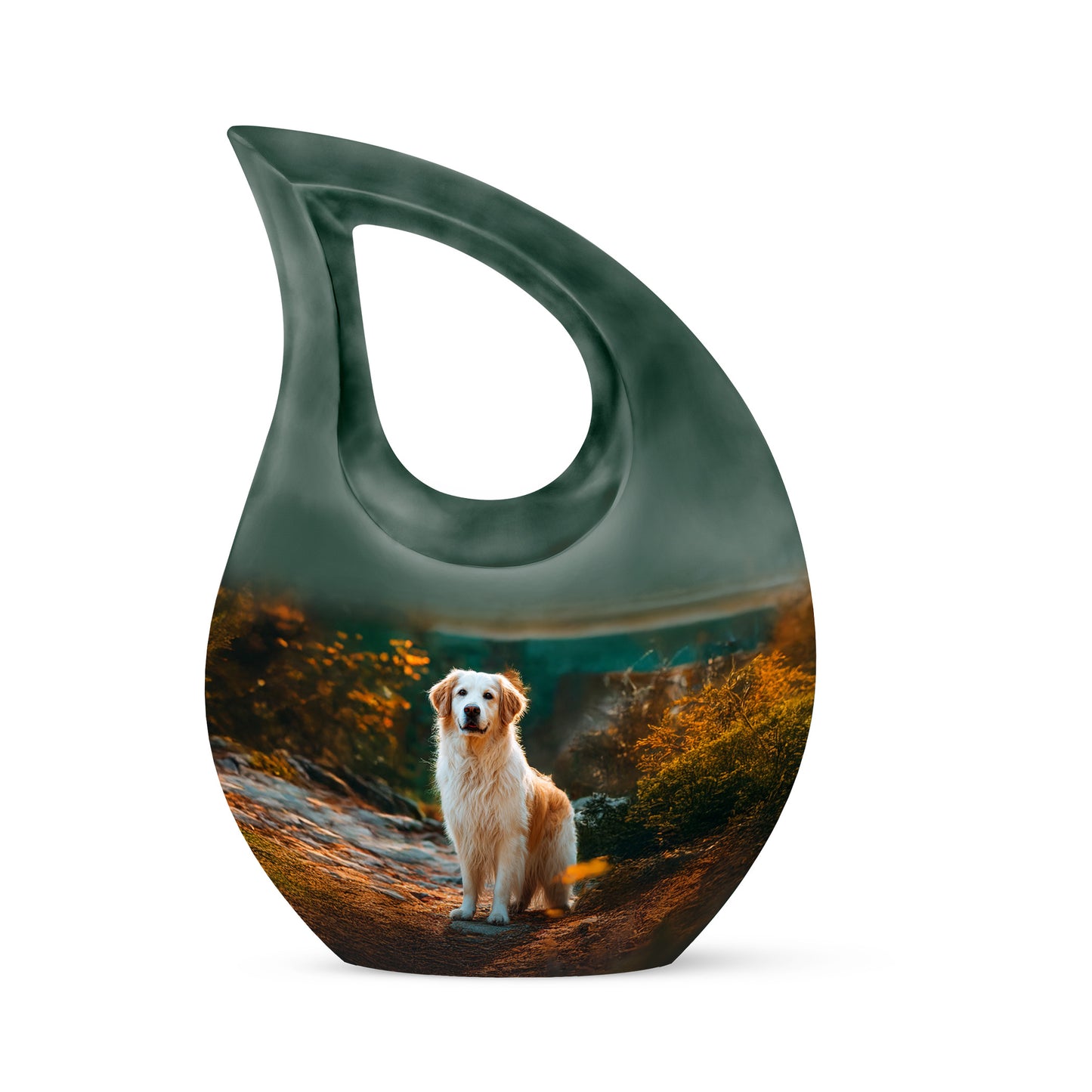 Radiant Dog Memorial Cremation Urns - Black 10-inch, 200 cu in - Yatskia