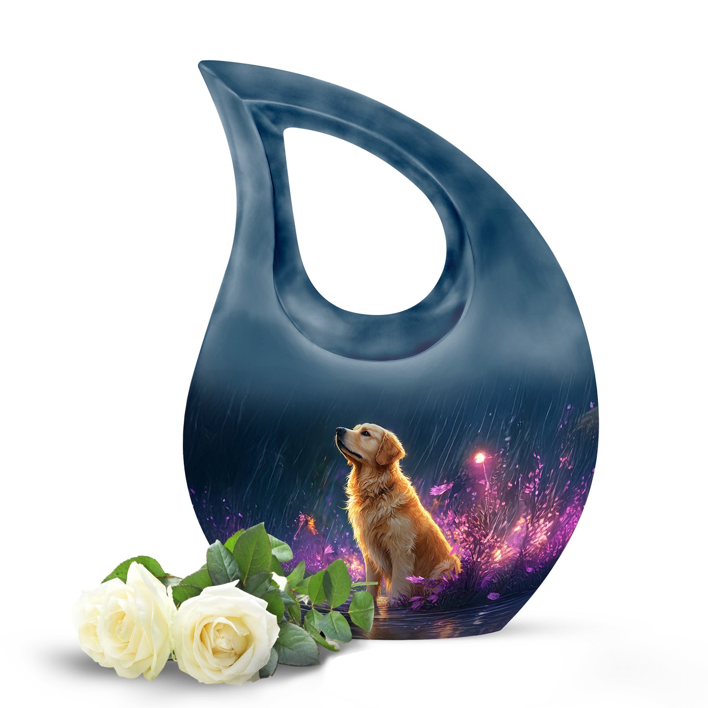 Personalized Eternal Dog Cremation Urns - Blue 10-inch, 200 cu in - Yatskia
