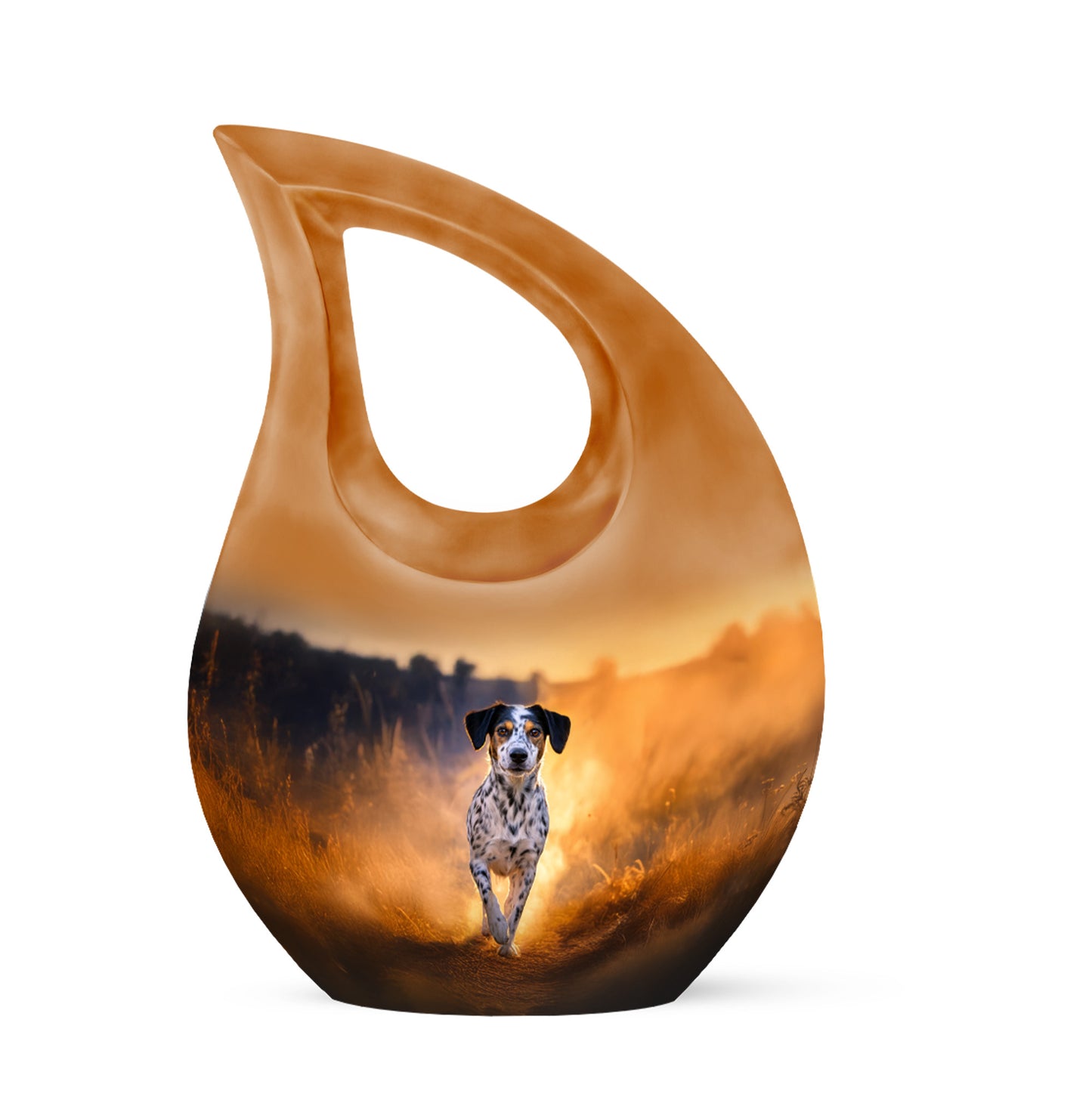 Ethereal Dog Memorial Cremation Urns - Gold 10-inch, 200 cu in - Yatskia