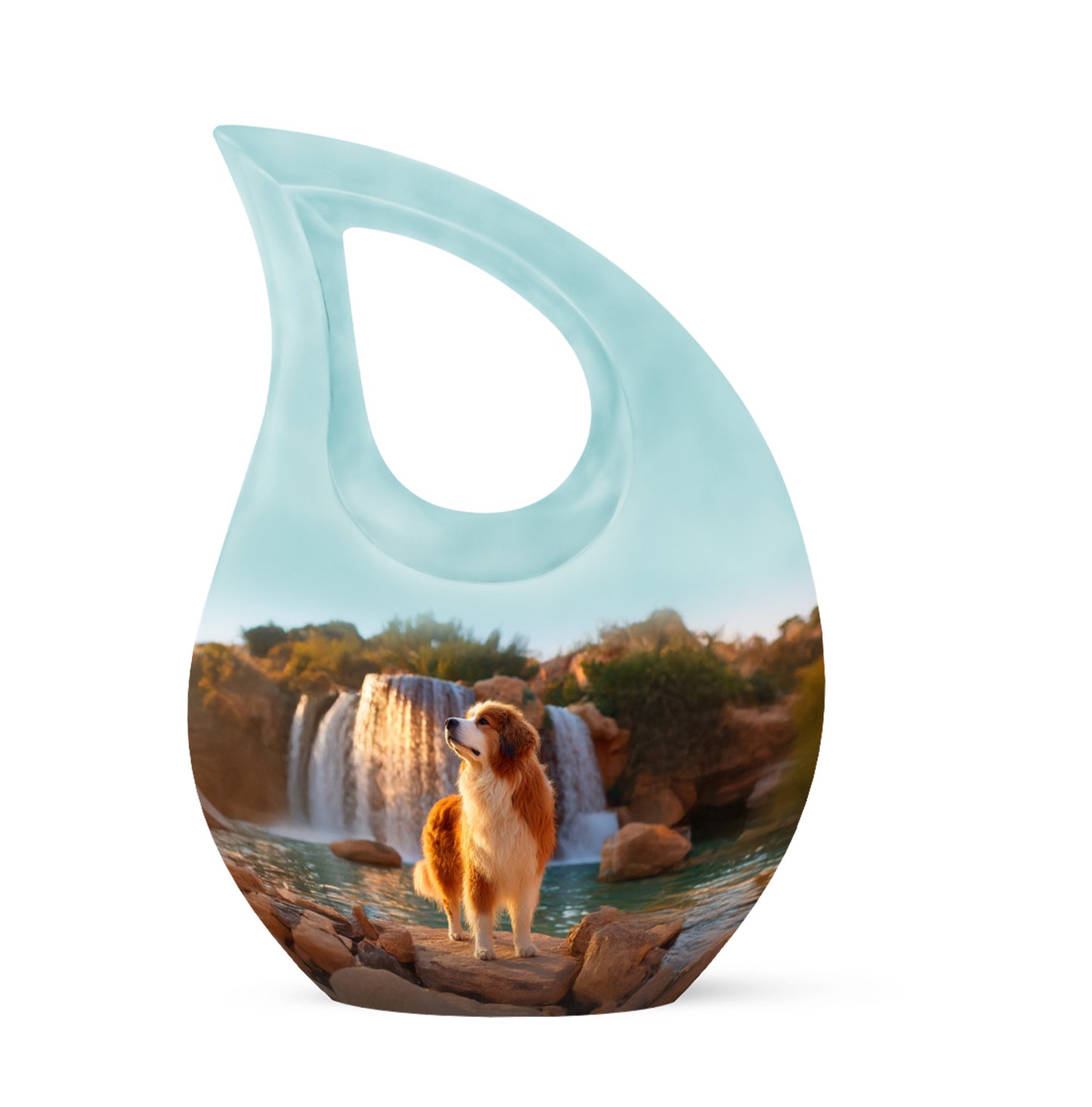 Personalized Blue Sovereign Dog Cremation Urns for Human Ashes - 10-inch, 200 cu in - Yatskia