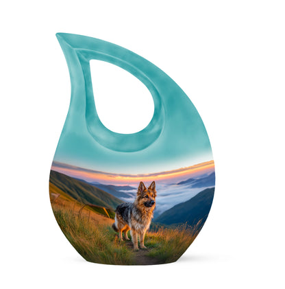 Personalized Dog Cremation Urns - Tranquil Blue 10-inch, 200 cu in - Yatskia