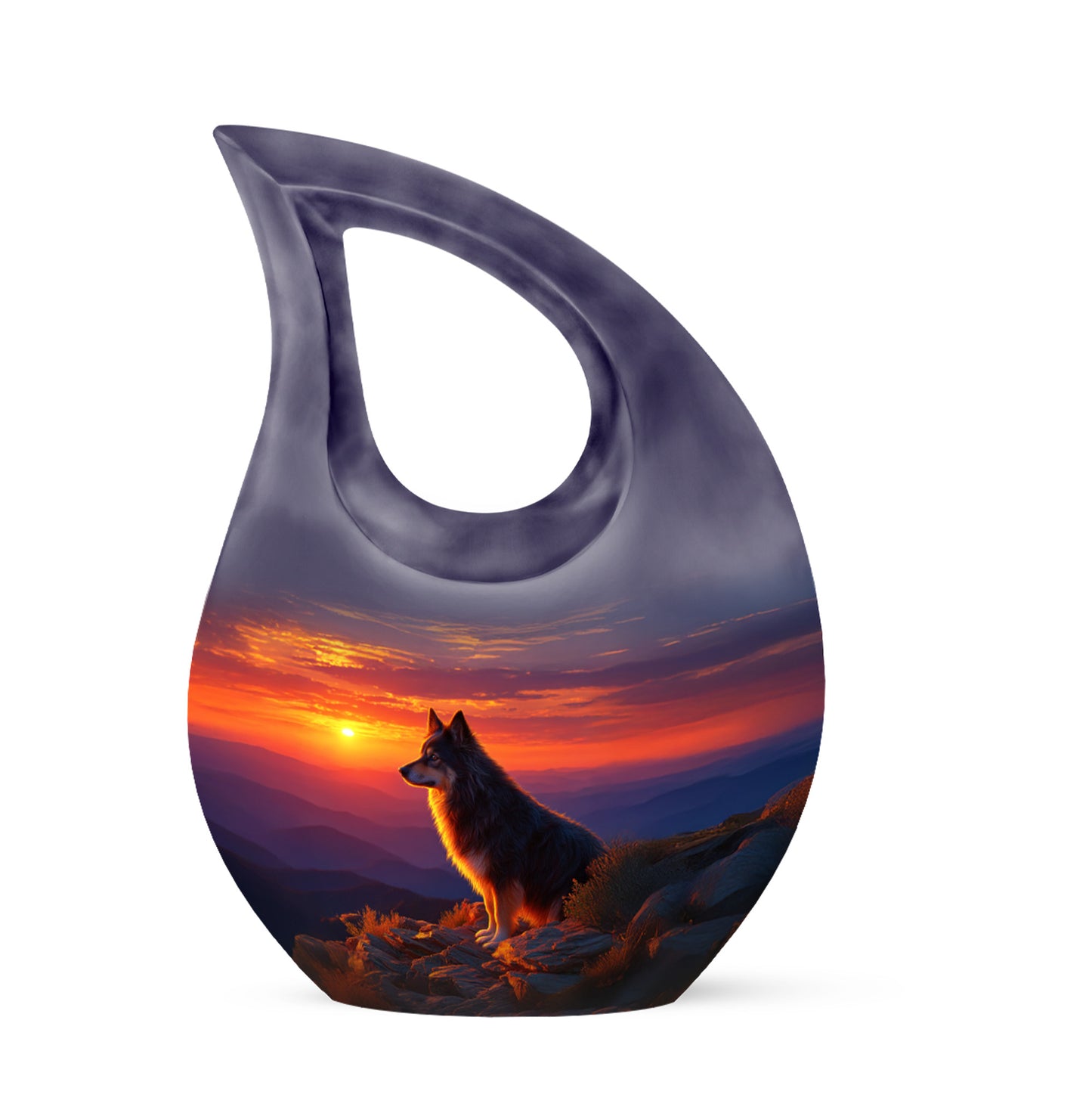 Everlasting Blue Dog Solace Urn for Human Ashes - 10-inch, 200 cu in - Yatskia