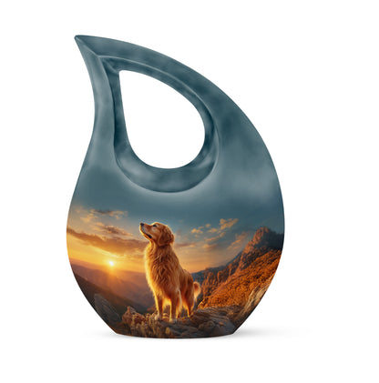 Personalized Blue Dog Cremation Urns for Ashes - Transcendent 10-inch - Yatskia