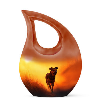 Personalized Gold Revered Dog Cremation Urns for Human Ashes - 10-inch, 200 cu in - Yatskia