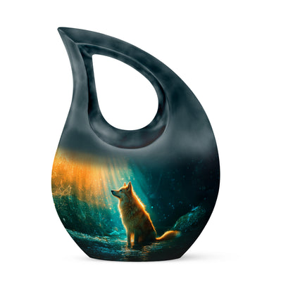 Harmonious Dog Cremation Urns for Human Ashes - Teal 10-inch - Yatskia