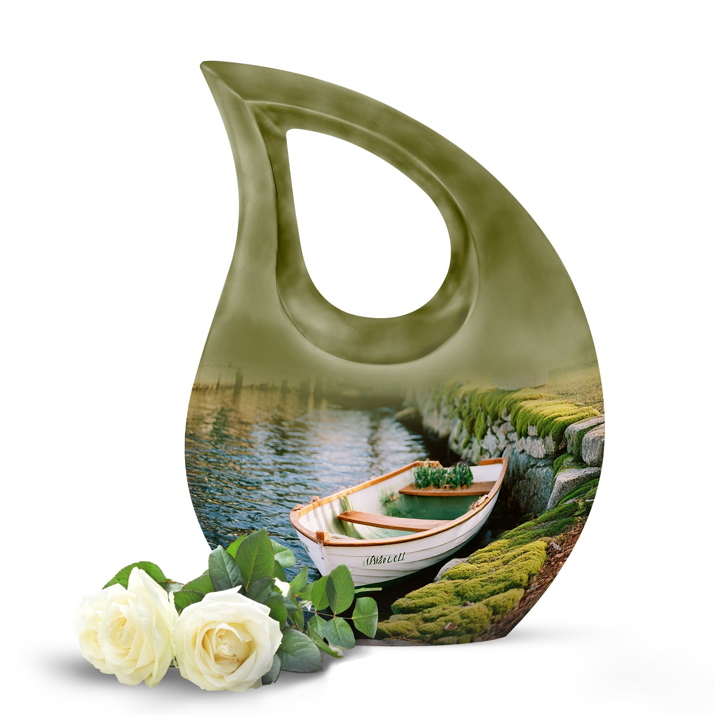 Hallowed Boat Cremation Urns for Human Ashes - Yellow 10-inch - Yatskia