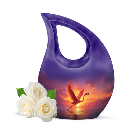 Personalized Purple Flamingo Cremation Urns for Ashes - Captivating 10-inch - Yatskia