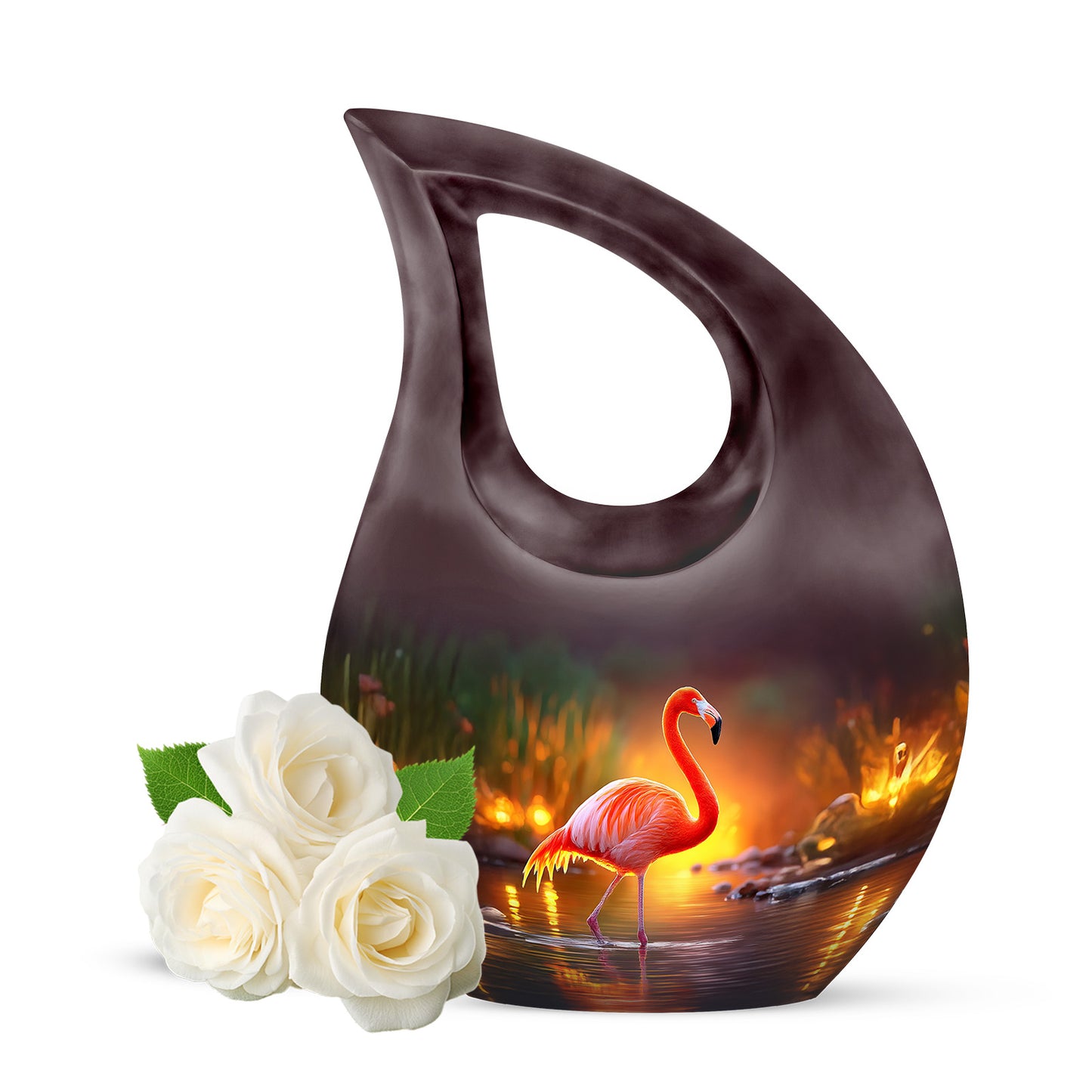 Divine Blue Flamingo Cremation Urn for Ashes - 10-inch, 200 cu in - Yatskia