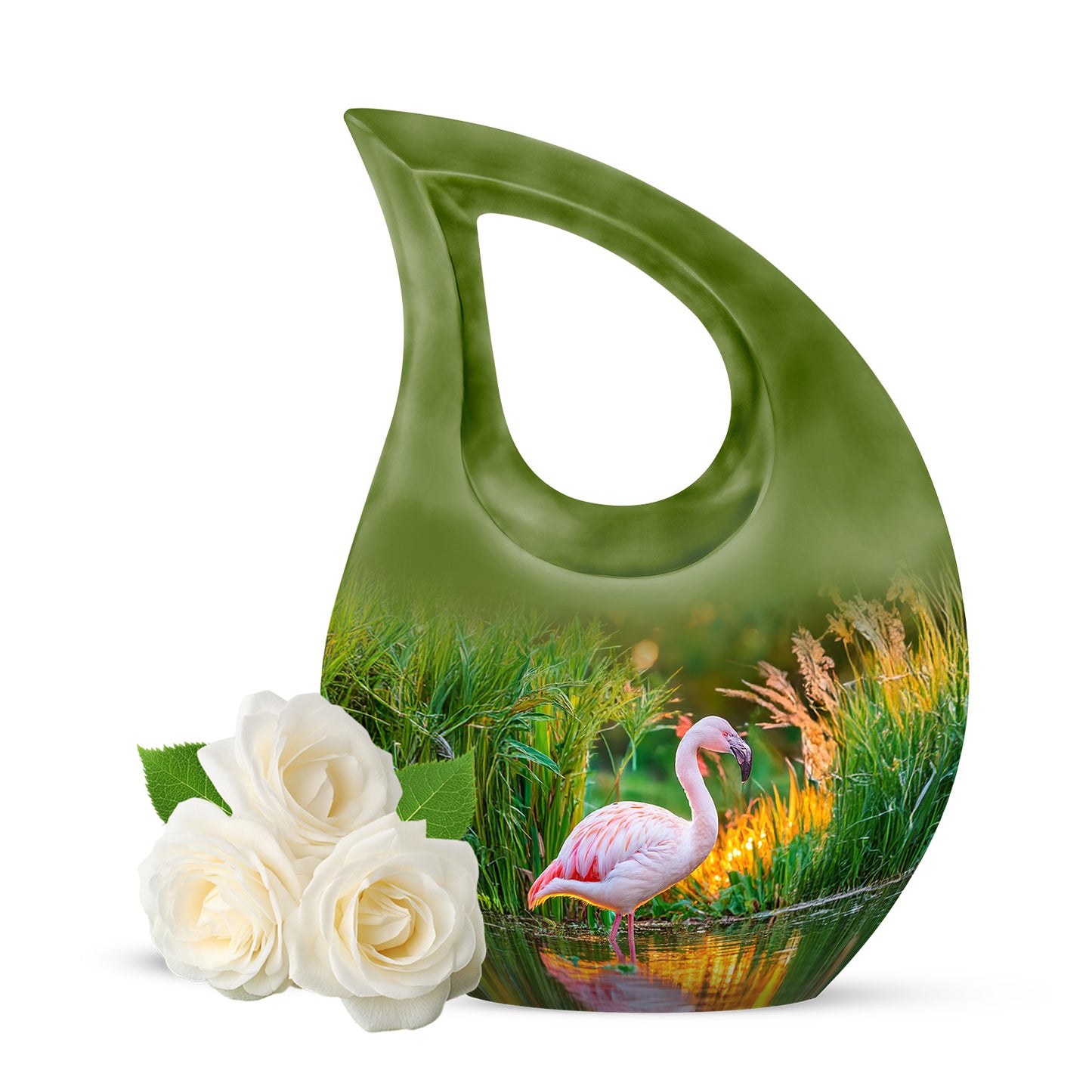 Personalized Gold Flamingo Cremation Urns for Ashes - Majestic 10-inch - Yatskia