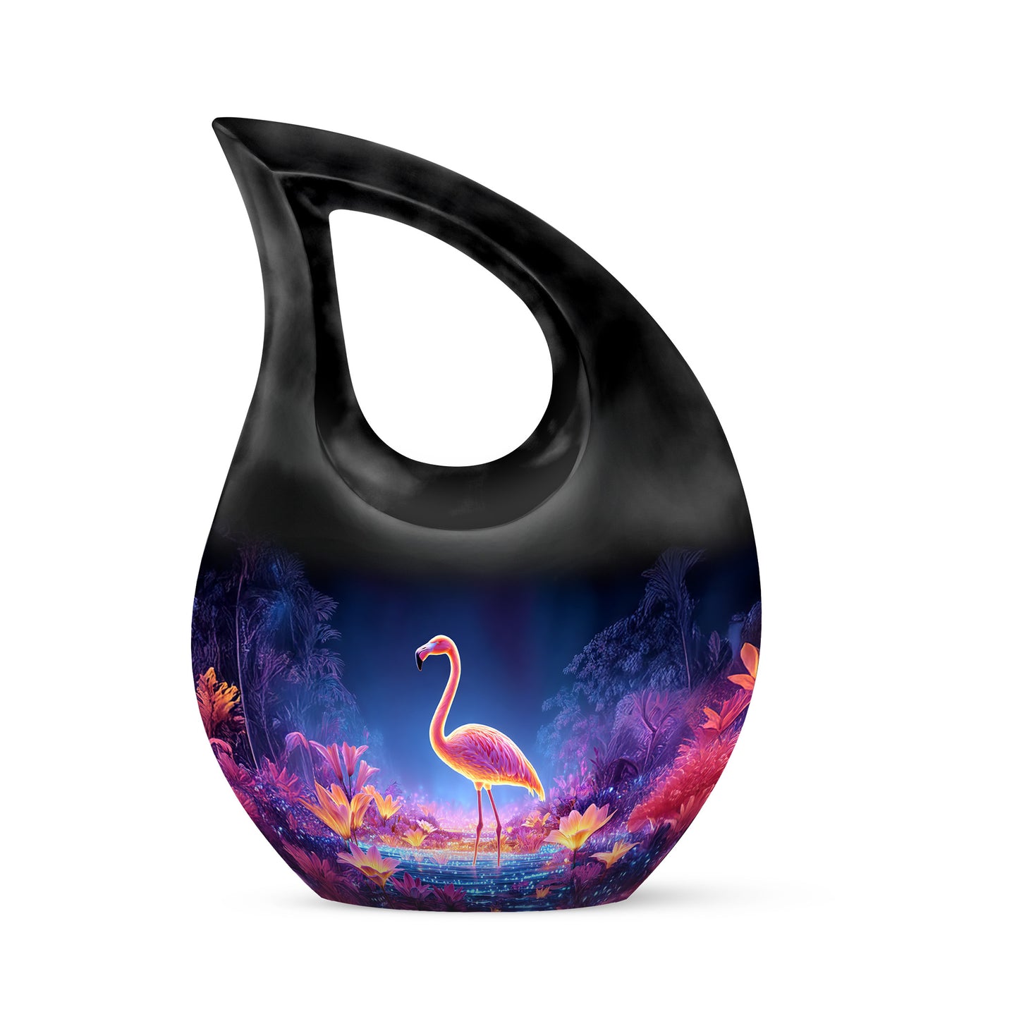 Blue Exquisite Flamingo Memorial Urn for Ashes - 10-inch, 200 cu in - Yatskia