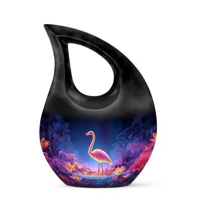 Blue Exquisite Flamingo Memorial Urn for Ashes - 10-inch, 200 cu in - Yatskia
