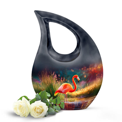 Lustrous Flamingo Cremation Urns for Human Ashes - Purple 10-inch - Yatskia