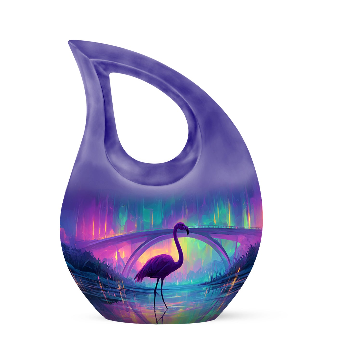 Distinguished Blue Flamingo Cremation Urn for Ashes - 10-inch, 200 cu in - Yatskia