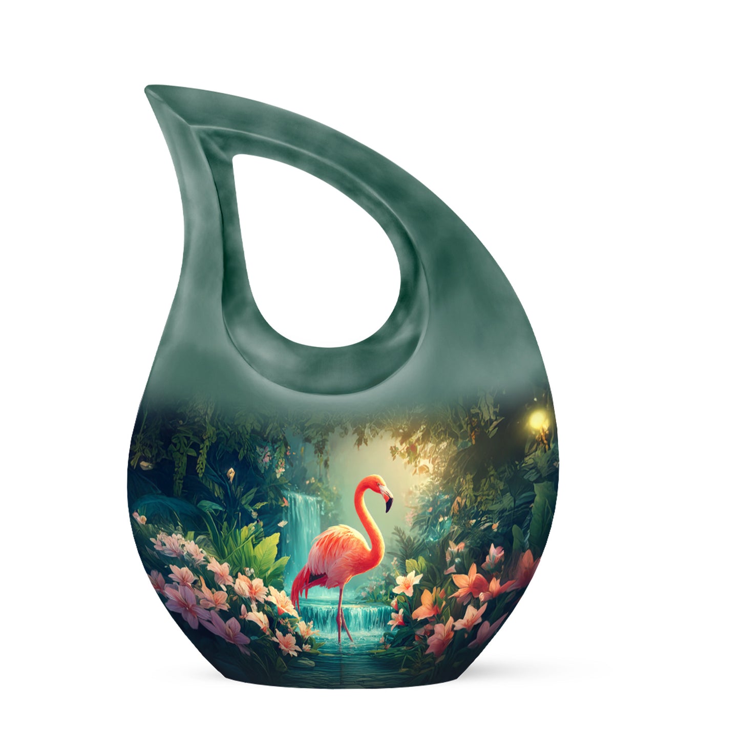 Dignified Blue Flamingo Cremation Urn for Ashes - 10-inch, 200 cu in - Yatskia