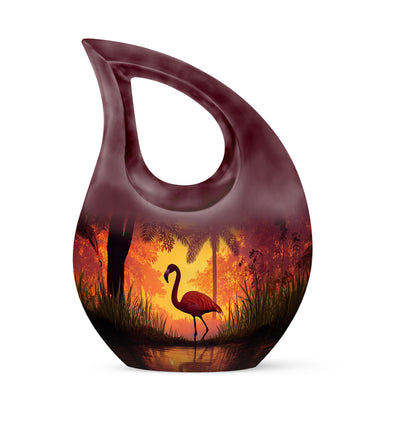 Blessed Flamingo Cremation Urns for Human Ashes - Red 10-inch - Yatskia