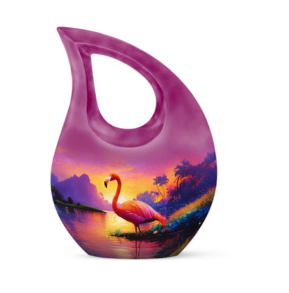 Stunning Pink Flamingo Guardian Urn for Human Ashes - 10-inch, 200 cu in - Yatskia