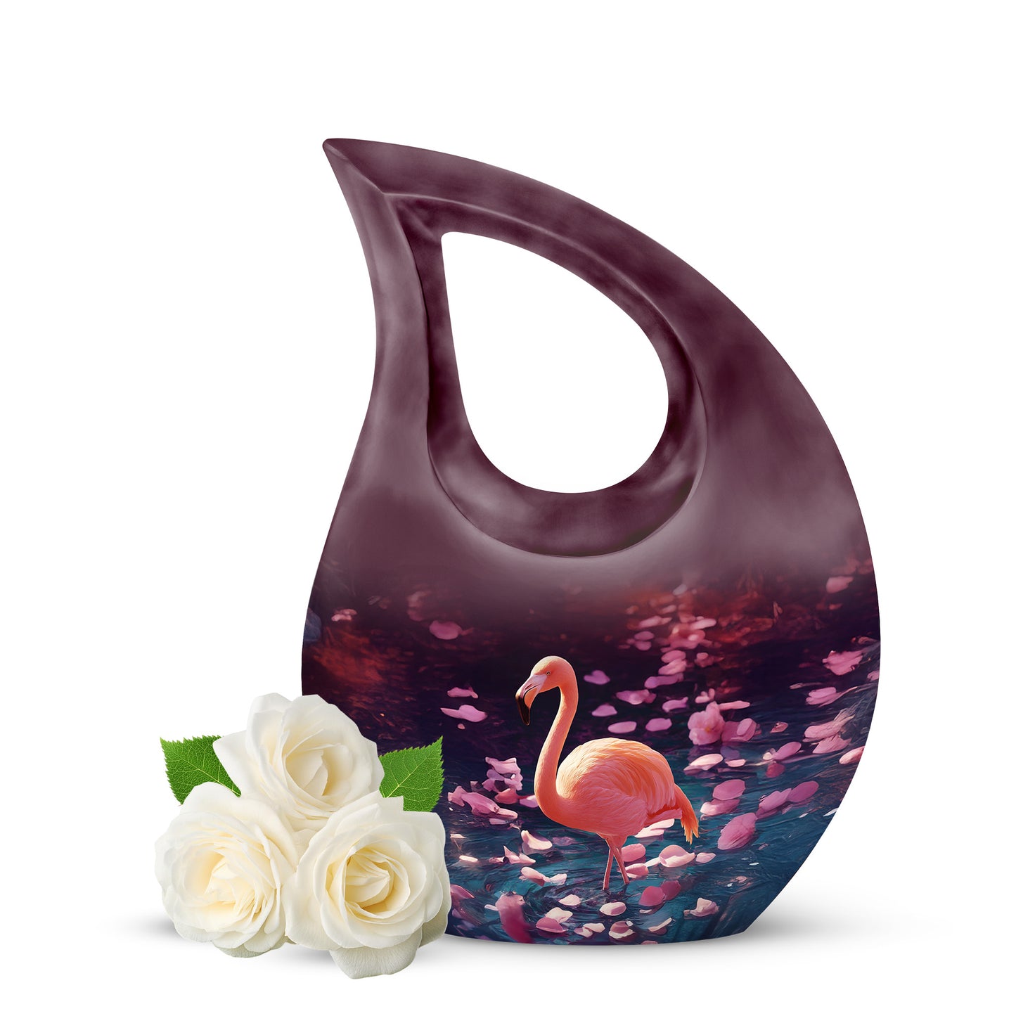 Distinguished Purple Flamingo Cremation Urn for Ashes - 10-inch, 200 cu in - Yatskia