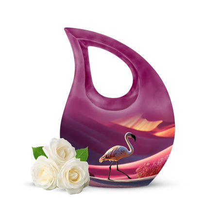 Harmonious Flamingo Cremation Urns for Human Ashes - Pink 10-inch - Yatskia