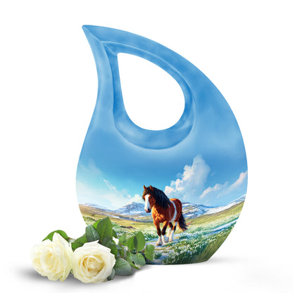 Personalized Gold Horse Cremation Urns for Ashes - Enchanting 10-inch - Yatskia