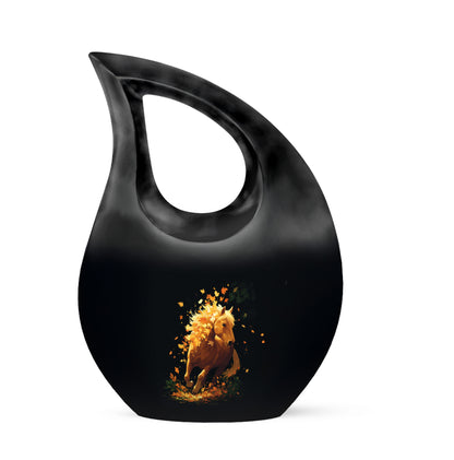 Blue Beloved Horse Cremation Urns for Human Ashes - 10-inch, 200 cu in - Yatskia