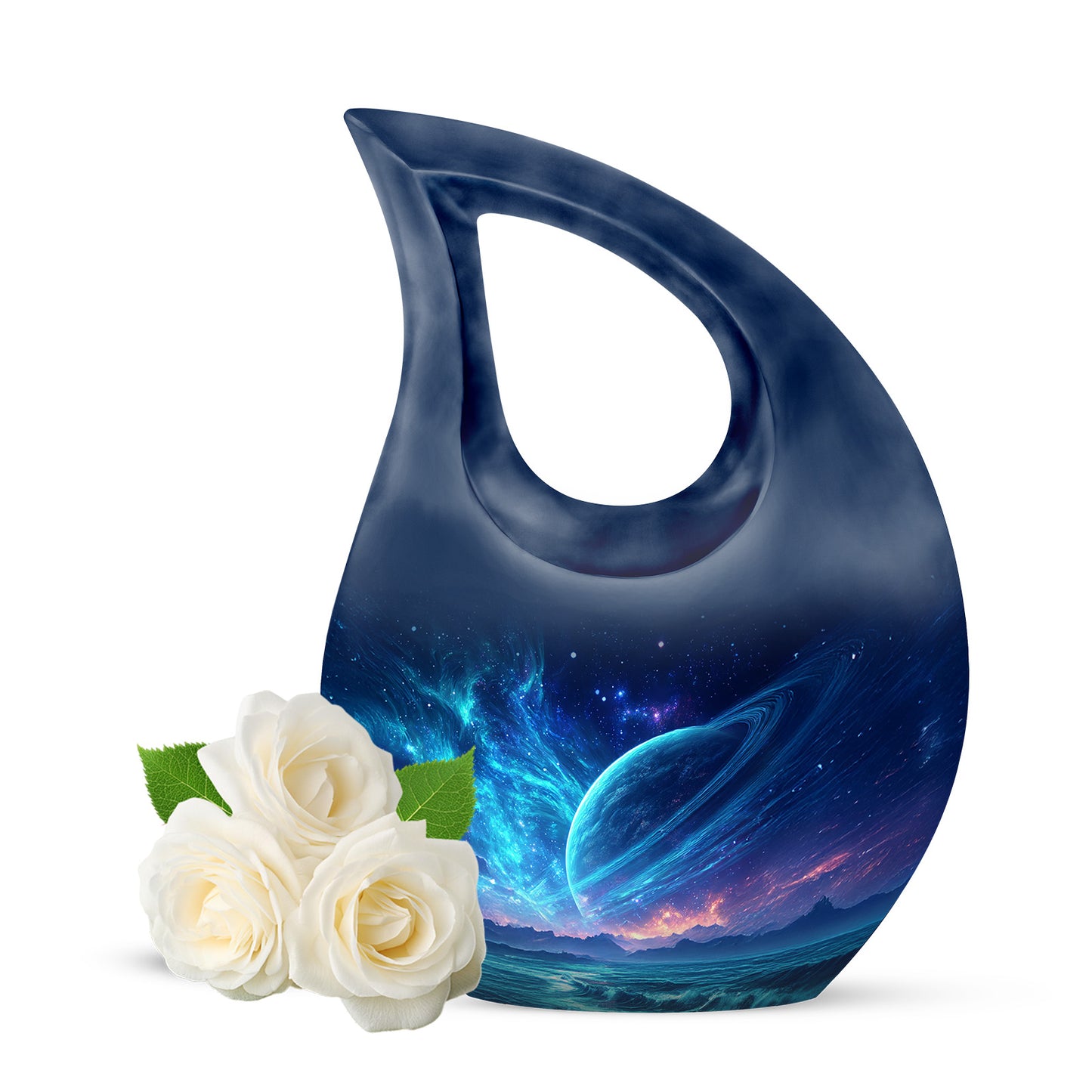 Personalized Blue Galaxy Cremation Urns for Ashes - Enchanting 10-inch - Yatskia