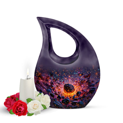 Ethereal Galaxy Memorial Cremation Urns - Blue 10-inch, 200 cu in - Yatskia