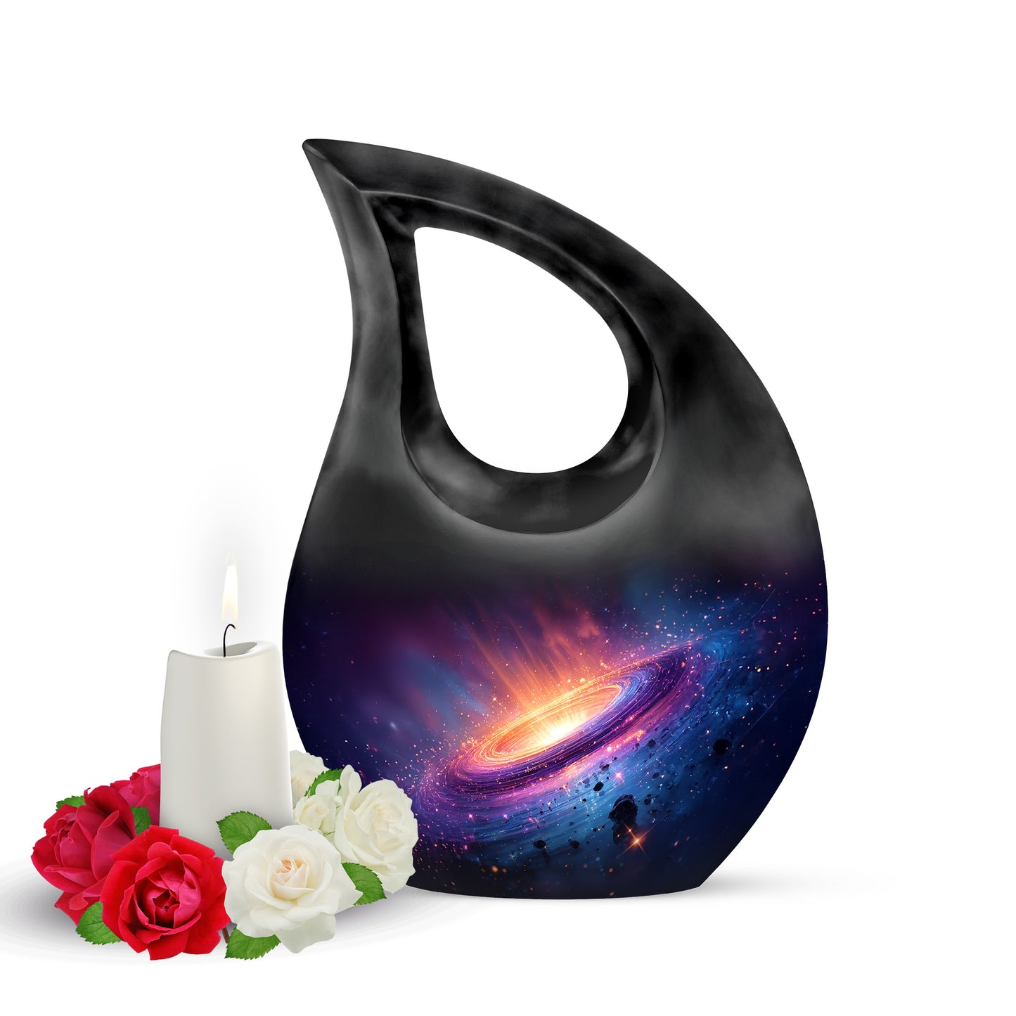 Harmonious Galaxy Cremation Urns for Human Ashes - Blue 10-inch - Yatskia