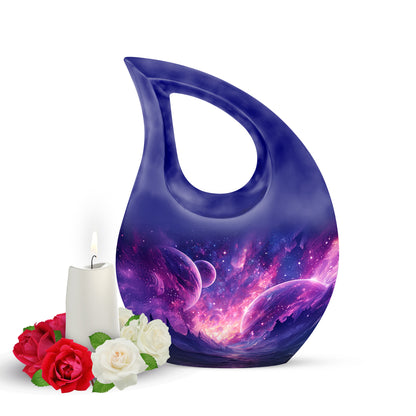 Blue Galaxy Cremation Urns - Opulent Sanctuary 10-inch, 200 cu in - Yatskia