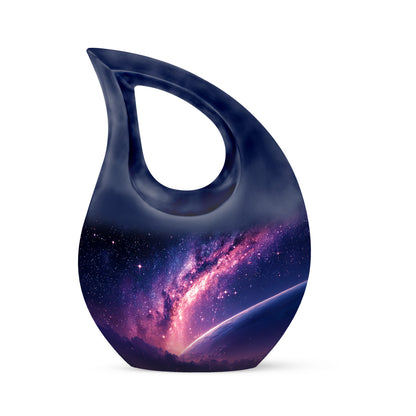 Blue Galaxy Cremation Urns - Honored Benediction 10-inch, 200 cu in - Yatskia