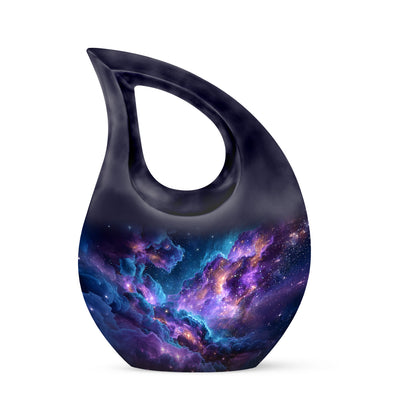 Blue Galaxy Blessing Cremation Urns for Human Ashes - 10-inch, 200 cu in - Yatskia