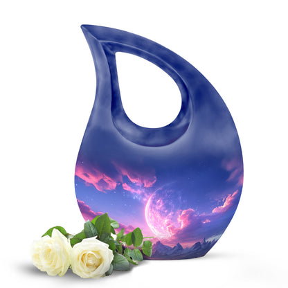 Harmonious Galaxy Cremation Urns for Human Ashes - Blue 10-inch - Yatskia