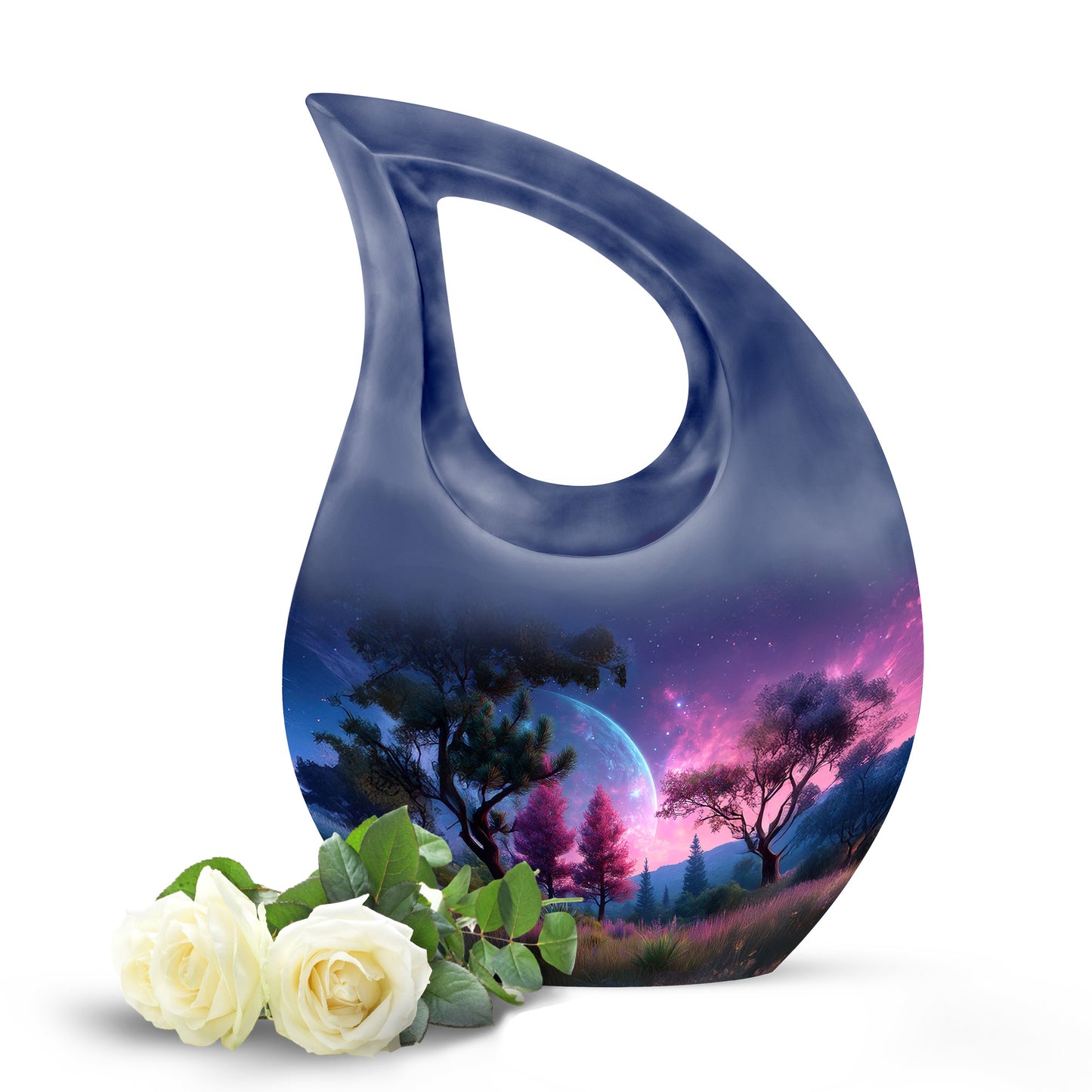 Blessed Galaxy Cremation Urns for Human Ashes - Blue 10-inch - Yatskia