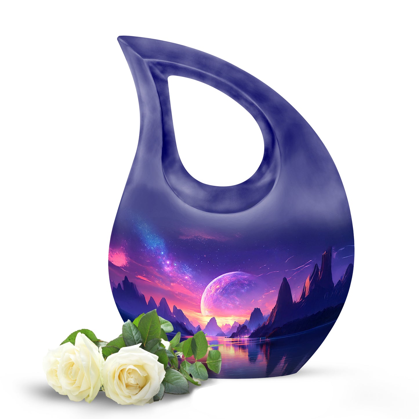Personalized Seraphic Galaxy Cremation Urns - Blue 10-inch, 200 cu in - Yatskia