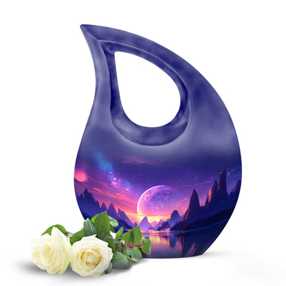 Personalized Seraphic Galaxy Cremation Urns - Blue 10-inch, 200 cu in - Yatskia