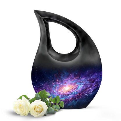 Personalized Blue Heavenly Galaxy Cremation Urns for Human Ashes - 10-inch, 200 cu in - Yatskia