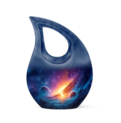 Distinguished Blue Galaxy Cremation Urn for Ashes - 10-inch, 200 cu in - Yatskia