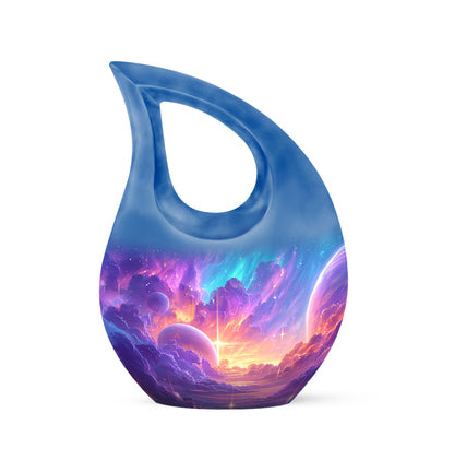 Purple Galaxy Cremation Urns - Glorious Sentinel 10-inch, 200 cu in - Yatskia