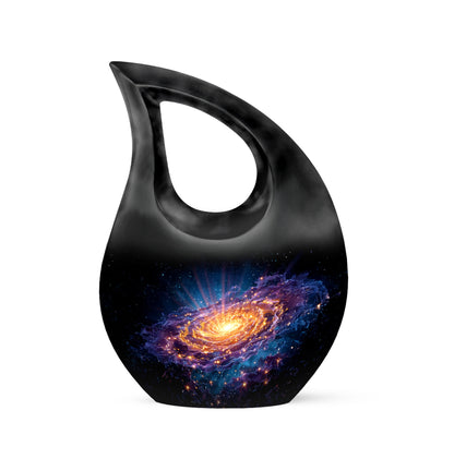 Divine Black Galaxy Cremation Urn for Ashes - 10-inch, 200 cu in - Yatskia