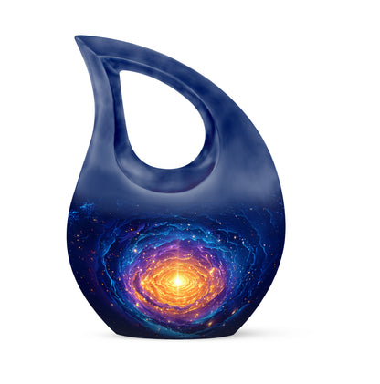 Personalized Blue Galaxy Cremation Urns for Ashes - Transcendent 10-inch - Yatskia