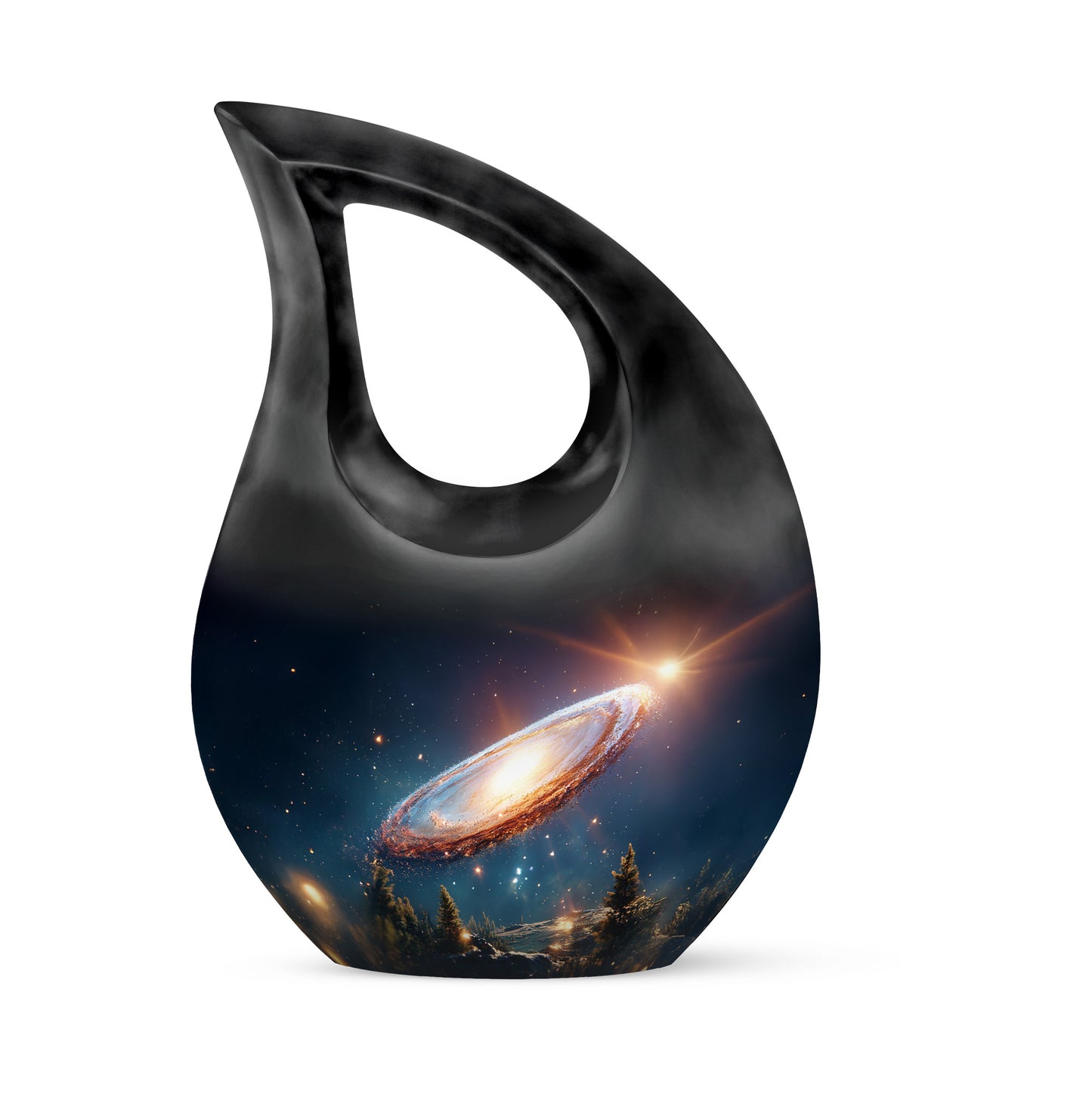 Inspiring Blue Galaxy Homage Urn for Human Ashes - 10-inch, 200 cu in - Yatskia