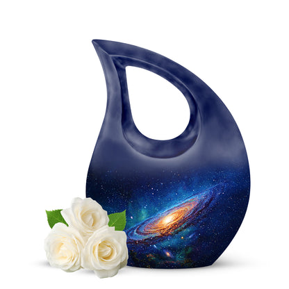 Personalized Blue Galaxy Cremation Urns for Ashes - Transcendent 10-inch - Yatskia