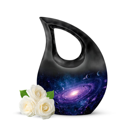 Stunning Blue Galaxy Benediction Urn for Human Ashes - 10-inch, 200 cu in - Yatskia