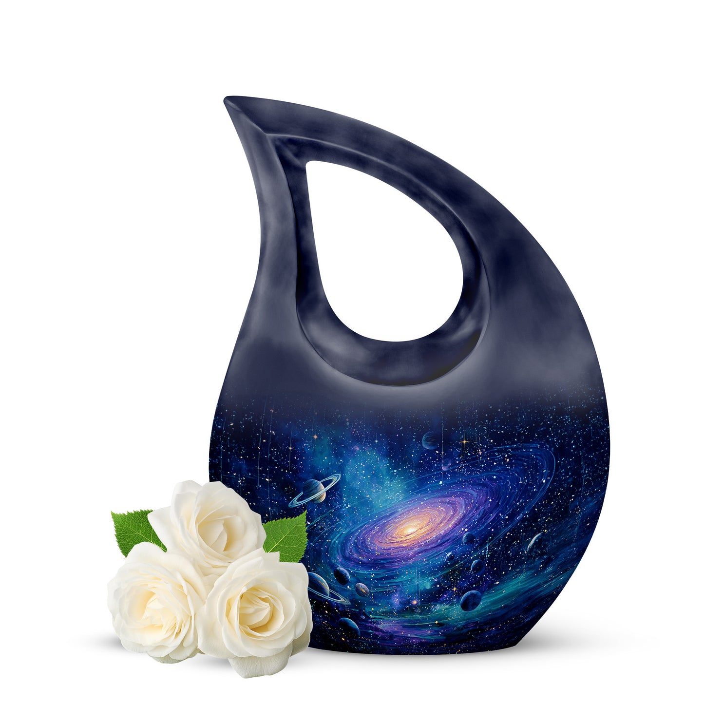 Blessed Galaxy Cremation Urns for Human Ashes - Blue 10-inch - Yatskia
