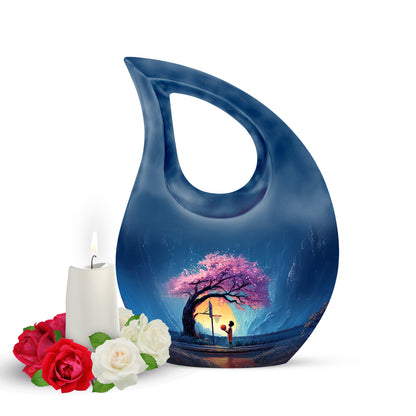 Personalized Blue Basketball Cremation Urns for Ashes - Enchanting 10-inch - Yatskia