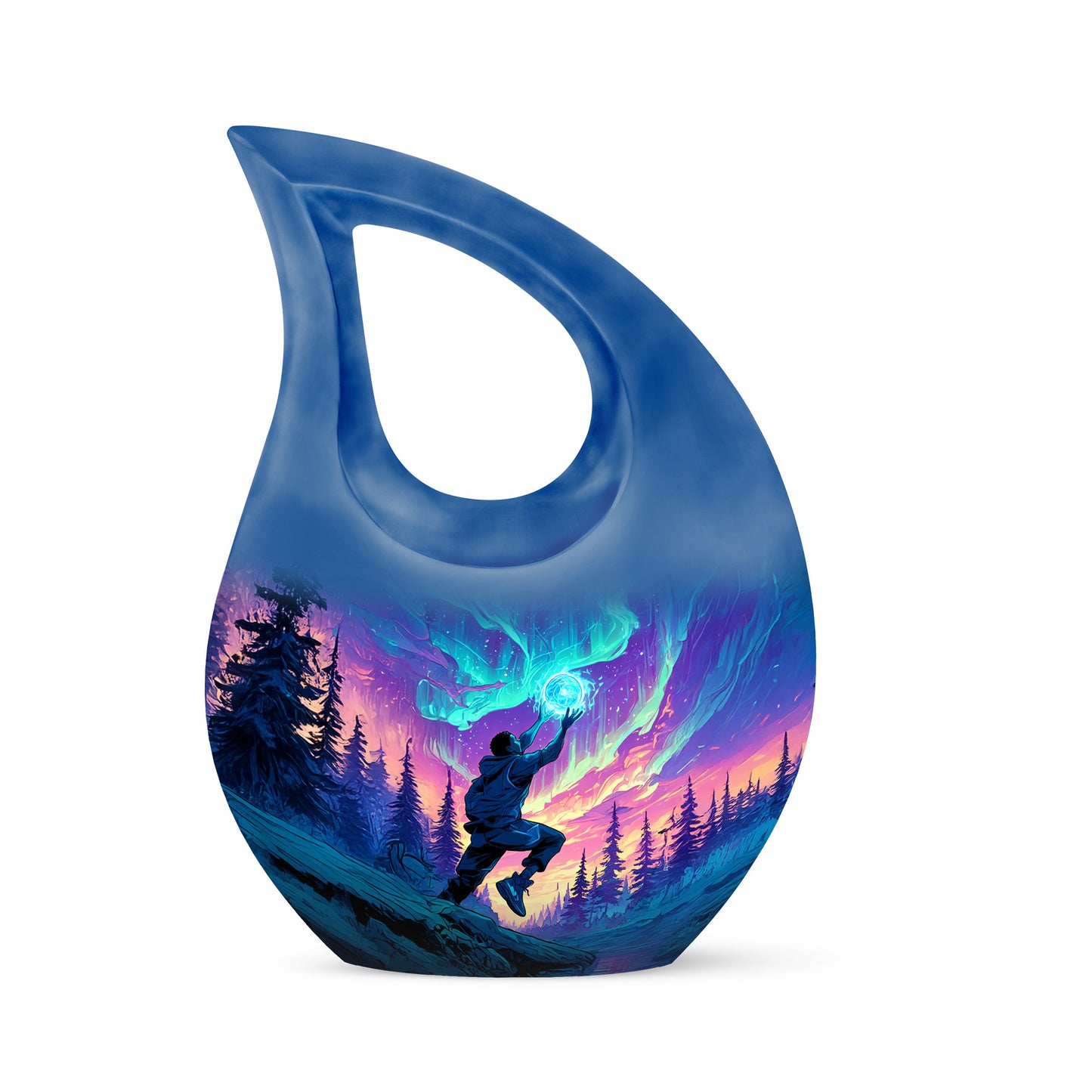 Personalized Refined Basketball Cremation Urns - Blue 10-inch, 200 cu in - Yatskia