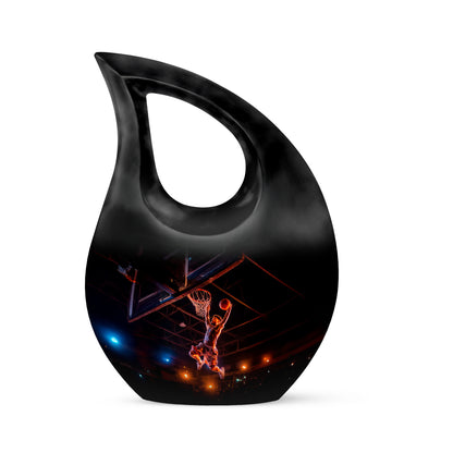 Regal Basketball Memorial Cremation Urns - Black 10-inch, 200 cu in - Yatskia