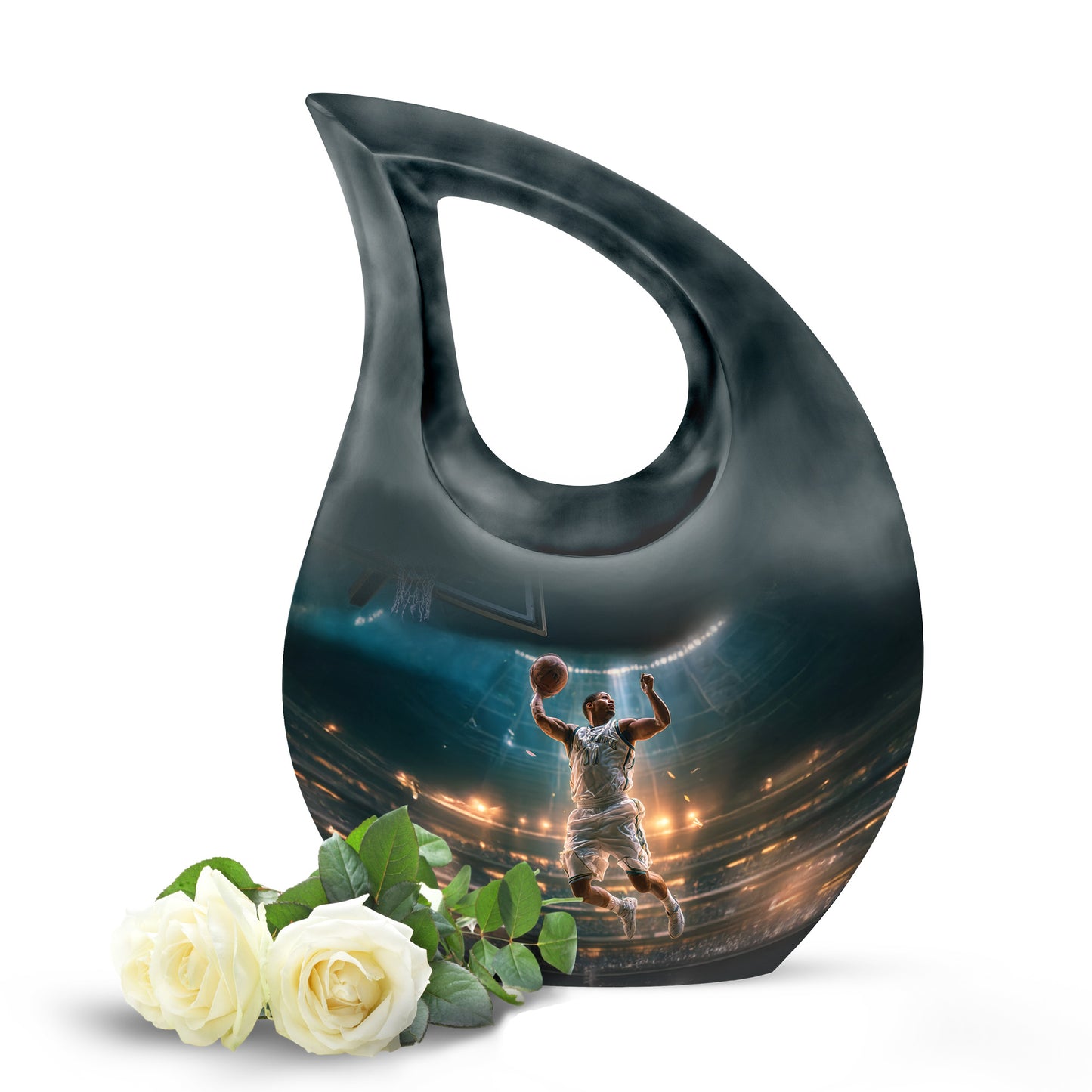 Personalized Teal Basketball Cremation Urns for Ashes - Captivating 10-inch - Yatskia