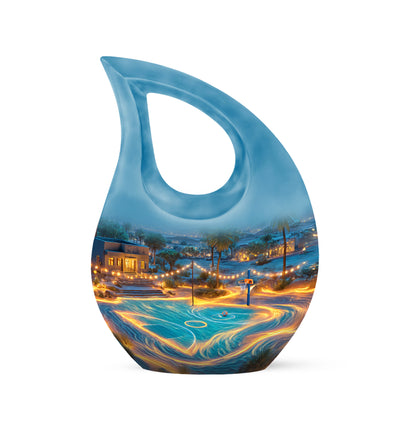 Blue Beloved Basketball Cremation Urns for Human Ashes - 10-inch, 200 cu in - Yatskia